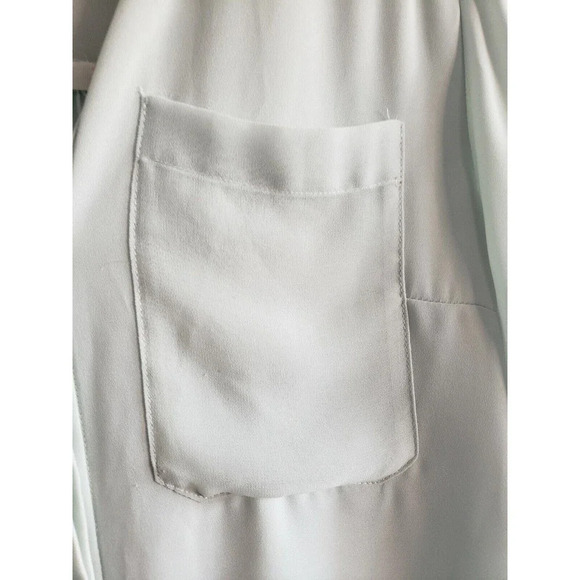 Rachel Roy Blouse Women's L Chiffon Green Pastel  Mint  Button Front Lightweight - Picture 4 of 11